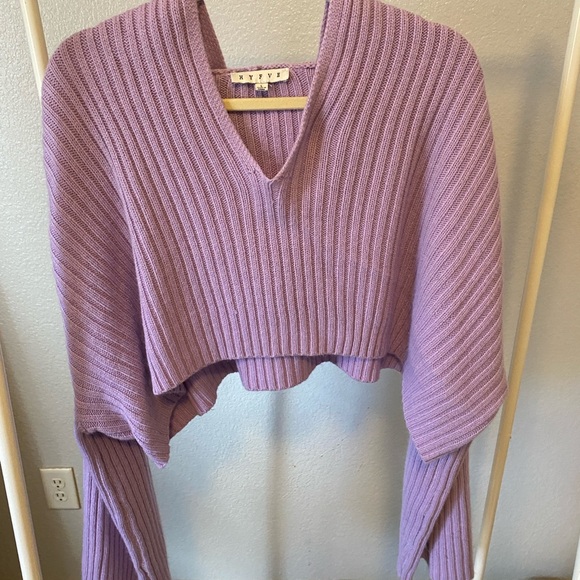 Purple Ribbed Knit Sweater - Picture 1 of 3